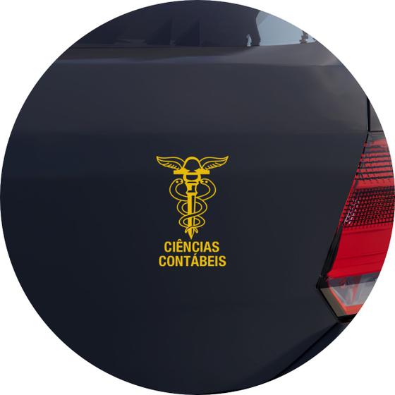 Imagem de Adesivo de Carro Profissão Curso Ciências Contábeis - Cor Amarelo