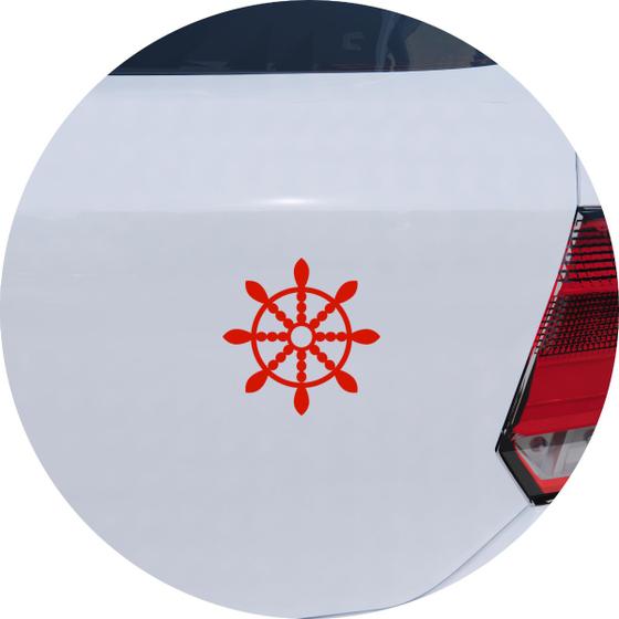 Imagem de Adesivo de Carro Roda de Dharma Budismo - Cor Vermelho