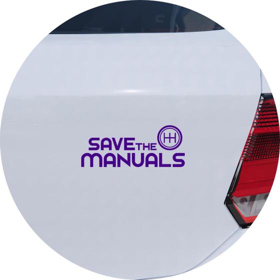 Imagem de Adesivo de Carro Save The Manuals - Cor Azul