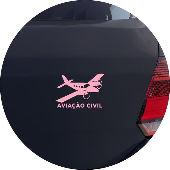 Imagem de Adesivo de Carro Seneca Piloto Aviação Civil - Cor Rosa Claro