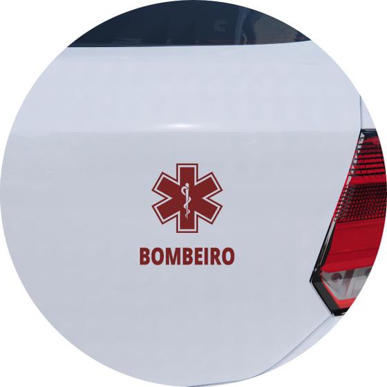 Imagem de Adesivo de Carro Símbolo Bombeiro Profissão - Cor Azul Claro