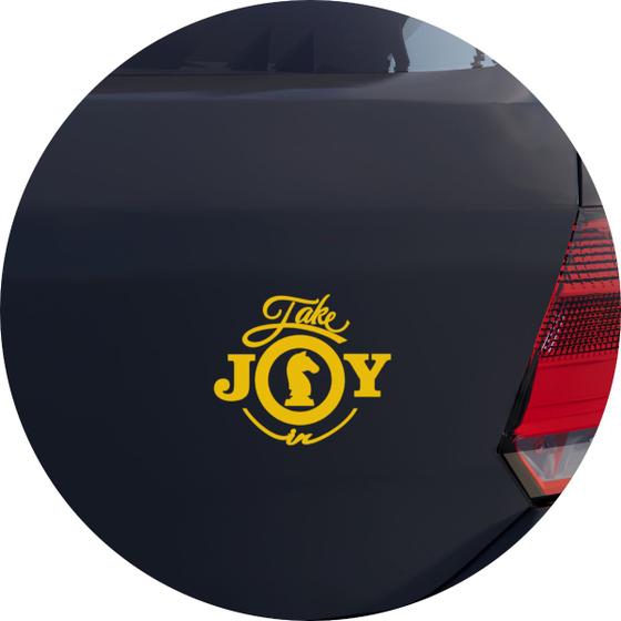 Imagem de Adesivo de Carro Take Joy Xadrez - Cor Amarelo