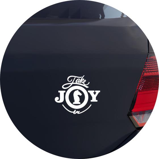 Imagem de Adesivo de Carro Take Joy Xadrez - Cor Branco