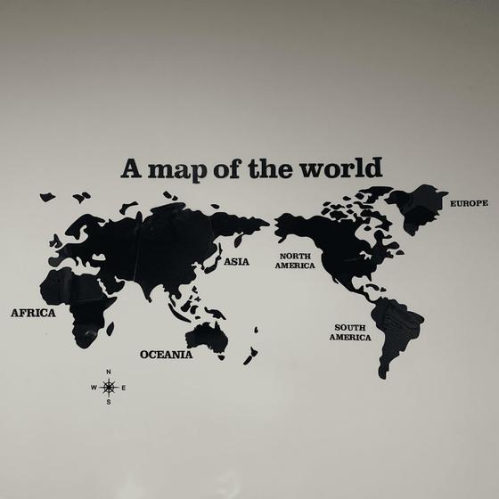 Imagem de Adesivo de Decoração Mapa Mundi de Acrílico 3D - Médio