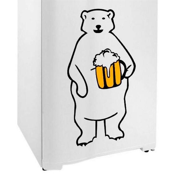 Imagem de Adesivo De Geladeira Urso Polar Cerveja-G 50X102Cm