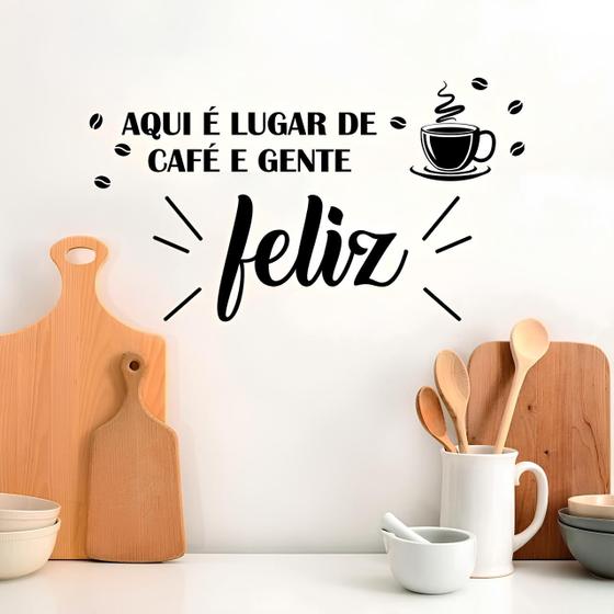 Imagem de Adesivo de Parede Café e Gente Feliz