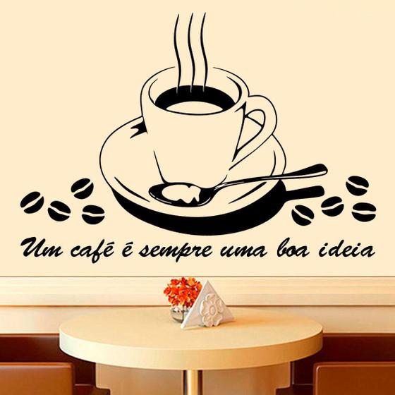 Imagem de Adesivo De Parede Café Uma Boa Ideia-G 82X58Cm