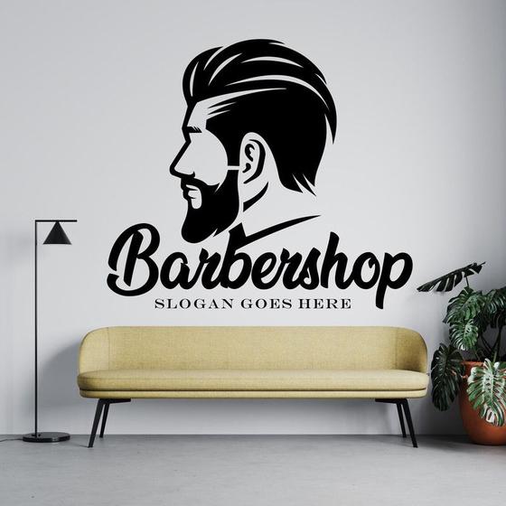 Imagem de Adesivo de parede decorativo barbearia, cabeleireiro