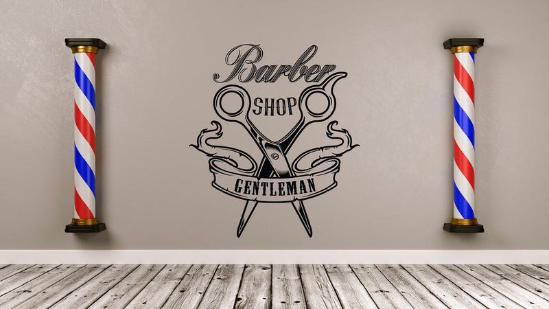 Imagem de Adesivo de parede decorativo barbearia, cabeleireiro