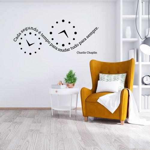 Imagem de Adesivo De Parede Decorativo Frase Cada Segundo - Charlie Chaplin