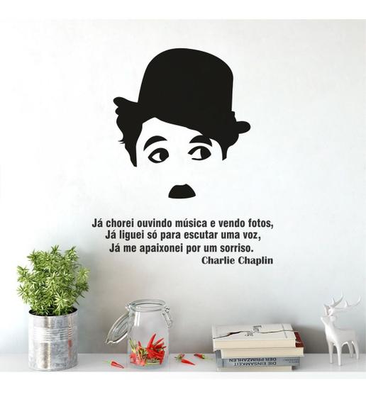 Imagem de Adesivo De Parede Decorativo Frase Charlie Chaplin