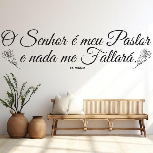 Imagem de Adesivo De Parede Decorativo Frase O Senhor é Meu Pastor - Salmo 23.1