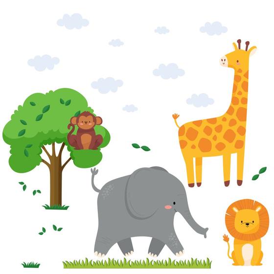 Imagem de Adesivo De Parede Decorativo Infantil Safari na Savana