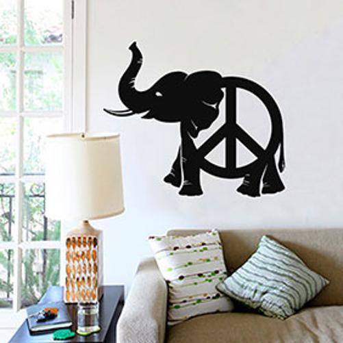 Imagem de Adesivo De Parede Elefante Com Simbolo Da P Pequeno 56X48