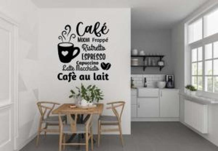 Imagem de Adesivo De Parede Frase Café Mocha - 61X70Cm