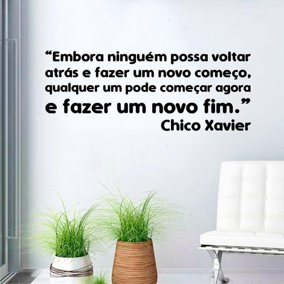 Adesivo de Parede Frase Chico Xavier Menor preço em Adesivo de Parede Frase Chico Xavier