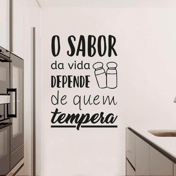 Adesivo de Parede Frase Cozinha Sabor da Vida Menor preço em Adesivo de Parede Frase Cozinha Sabor da Vida