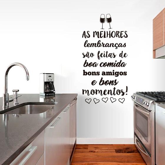 Adesivo De Parede Frase Lembranças Amigos Comida Momentos Menor preço em Adesivo De Parede Frase Lembranças Amigos Comida Momentos