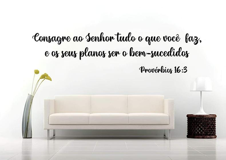 Imagem de Adesivo de Parede Frase Provérbios 16:3