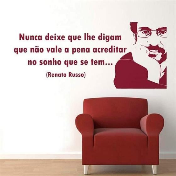 Imagem de Adesivo De Parede Frase Renato Russo 3-P 50X110Cm