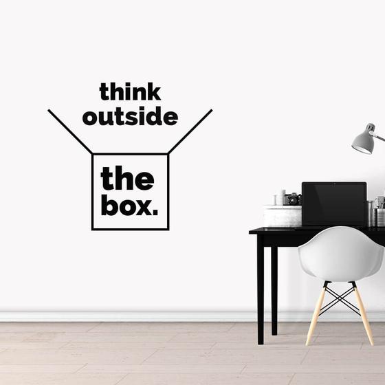 Adesivo de Parede Frase Think Outside the Box Menor preço em Adesivo de Parede Frase Think Outside the Box