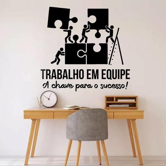 Imagem de Adesivo De Parede Frase Trabalho Em Equipe-Eg 98X93Cm