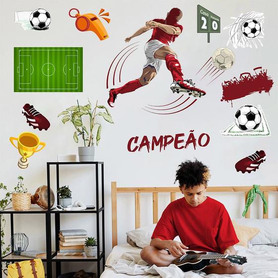 Imagem de Adesivo de Parede Futebol Decorativo para Quarto e Sala