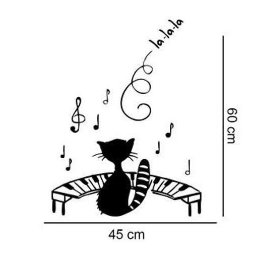 Imagem de Adesivo De Parede Gato No Piano Mod 1 Atenção As Medidas