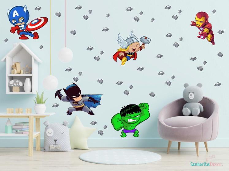 Imagem de Adesivo De Parede Heróis Cute Baby Vingadores - senhorita decor