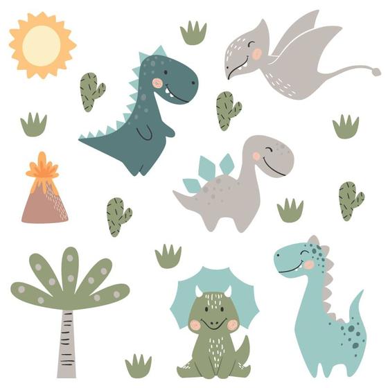 Imagem de Adesivo de Parede Infantil - Dinossauros - Quarto - Bebê - Menino - Menina - 019ir