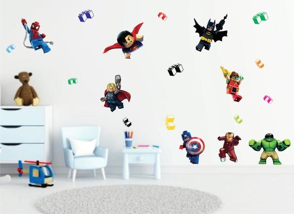 Imagem de Adesivo De Parede Infantil Lego Super Heróis