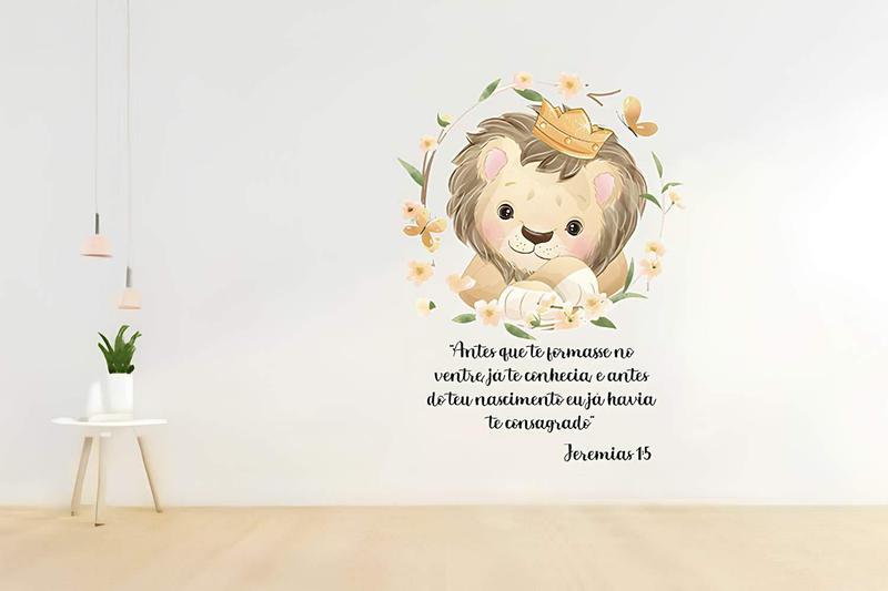 Imagem de Adesivo De Parede Leãozinho - Jeremias 1:5