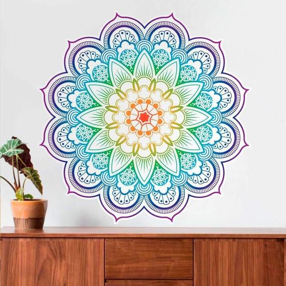 Imagem de Adesivo De Parede Mandala Aquarela-M 60X60Cm