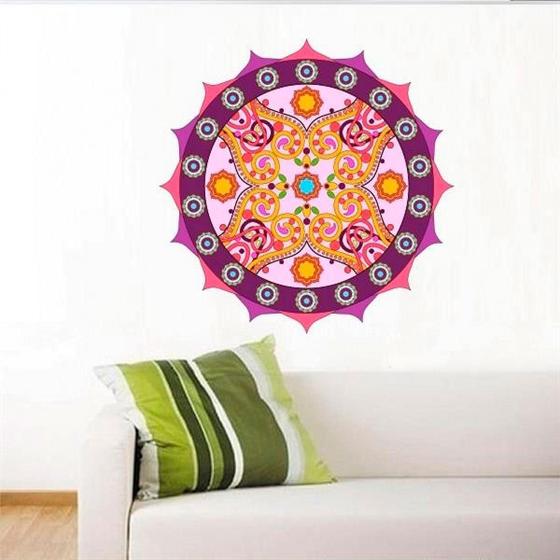 Imagem de Adesivo De Parede Mandala Colorida 20-P 50X50Cm