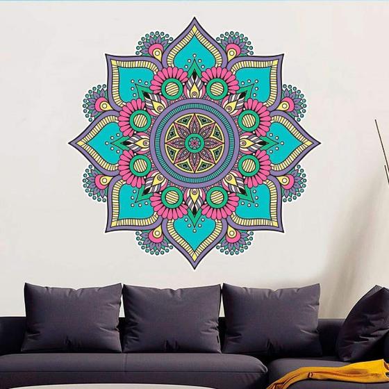 Imagem de Adesivo De Parede Mandala Colorida 58-P 50X50Cm