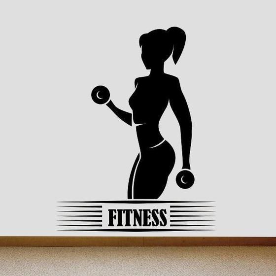 Imagem de Adesivo De Parede Mulher Fitness - Extra Grande 76X98Cm