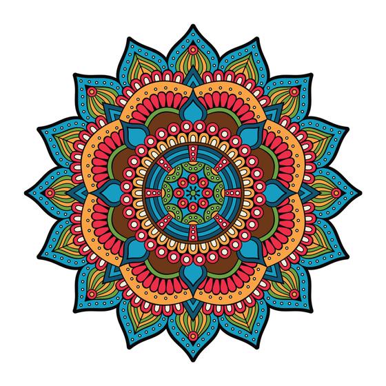 Imagem de Adesivo de Parede para Sala Mandala Azul Turquesa 50x50cm