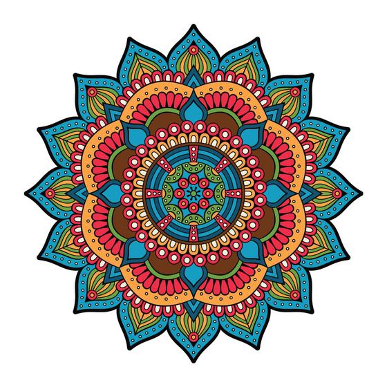 Imagem de Adesivo de Parede para Sala Mandala Azul Turquesa 50x50cm