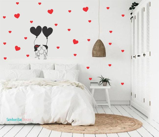 Adesivo de parede quarto de casal sala namorados paixão - Senhorita ...