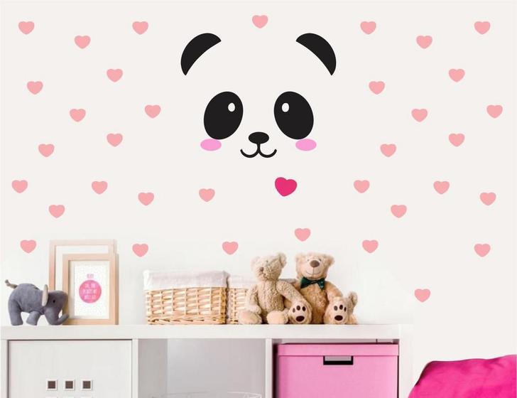 Adesivo De Parede Quarto De Meninas Panda Kit Coração Menor preço em Adesivo De Parede Quarto De Meninas Panda Kit Coração