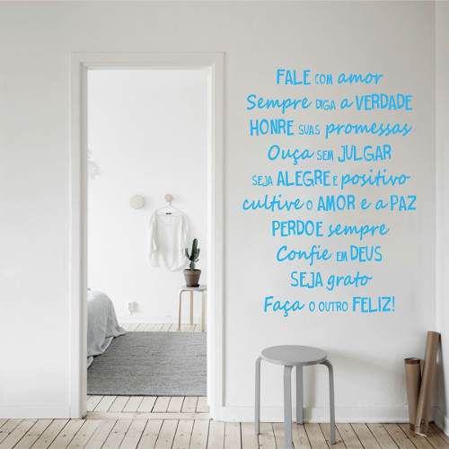 Adesivo De Parede Quarto Sala Frase Fale Com Amor - Pimenta Criativa Imagem de Adesivo De Parede Quarto Sala Frase Fale Com Amor