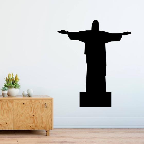 Adesivo de Parede Silhueta Cristo Redentor Rio de Janeiro Preto Menor preço em Adesivo de Parede Silhueta Cristo Redentor Rio de Janeiro Preto