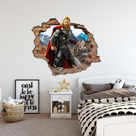 Imagem de Adesivo de Parede Thor Buraco na parede Vingadores