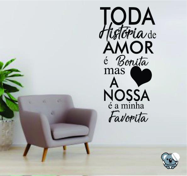 Imagem de Adesivo de Parede Toda História de Amor é Bonita Cabeceira