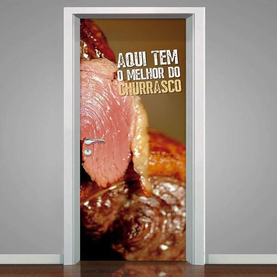 Imagem de Adesivo De Porta Aqui Tem O Melhor Churrasco-63X210Cm