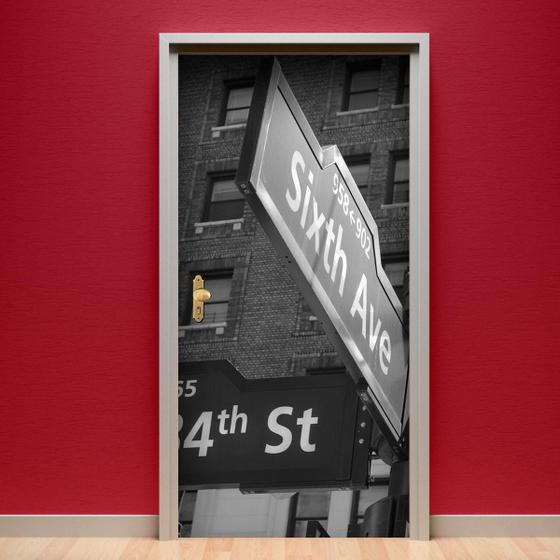 Imagem de Adesivo De Porta Cidade De Nova York Placas 215X80Cm