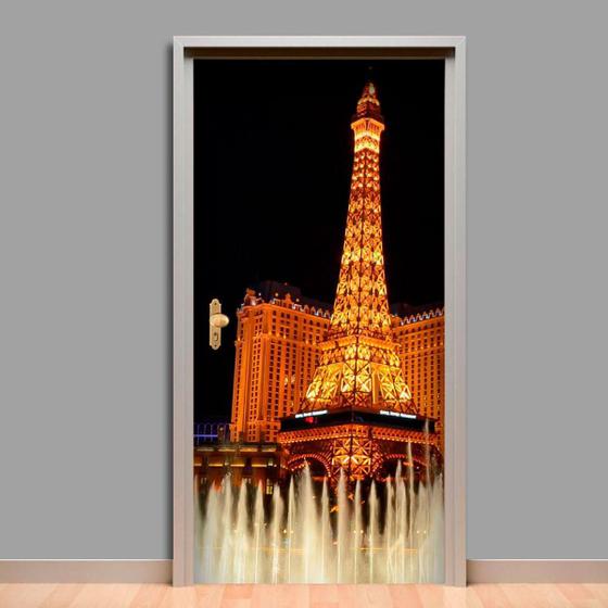 Imagem de Adesivo De Porta Torre Eiffel De Las Vegas 215X80Cm