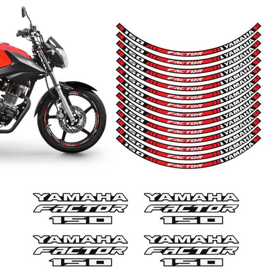 Imagem de Adesivo De Roda Moto Yamaha Factor 150 Vermelho Refletivo