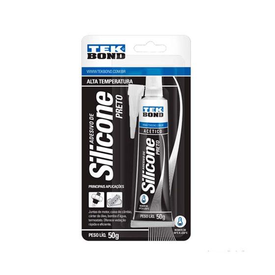 Adesivo de silicone acético 50g alta temperatura preto Tekbond Menor preço em Adesivo de silicone acético 50g alta temperatura preto Tekbond