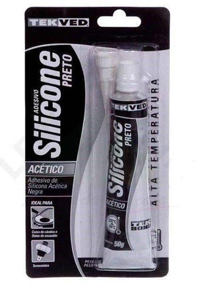 Adesivo de Silicone Acético Alta Temperatura 50G - Preto - Tekbond - TEK BOND Menor preço em Adesivo de Silicone Acético Alta Temperatura 50G - Preto - Tekbond - TEK BOND
